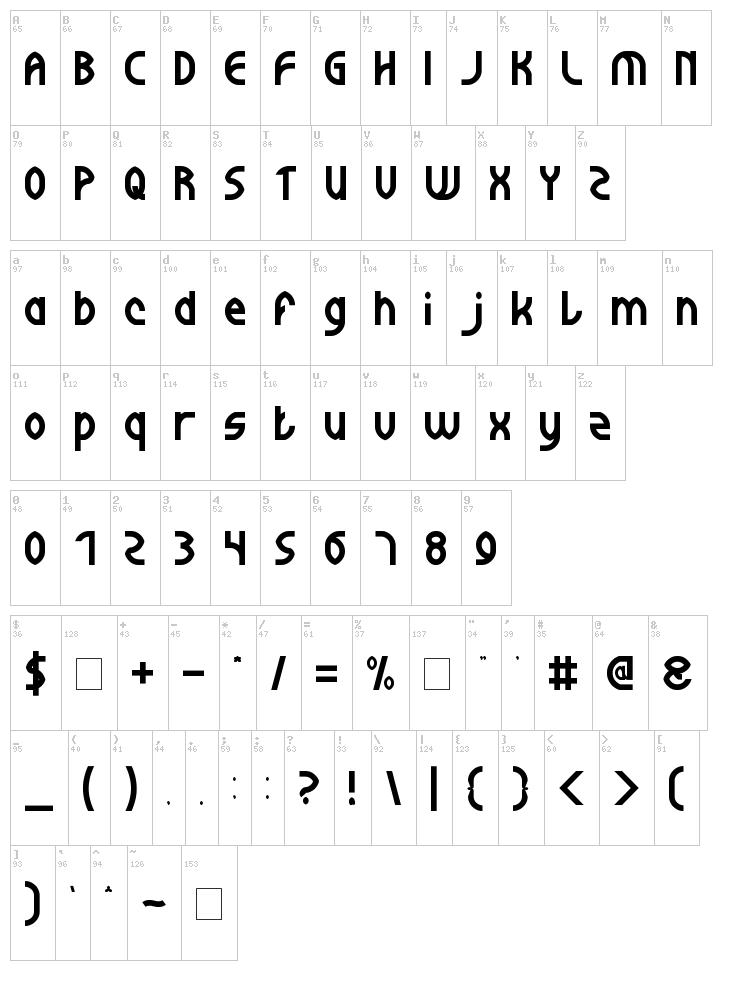 Wijaya Fresh font map